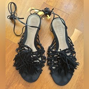 Schutz Lace Up Suede Sandals